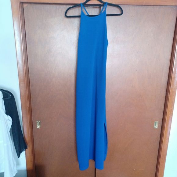 ⚡️SALE⚡️Antistar Cobalt Blue Scuba Maxi Dress with Slit - Picture 10 of 13
